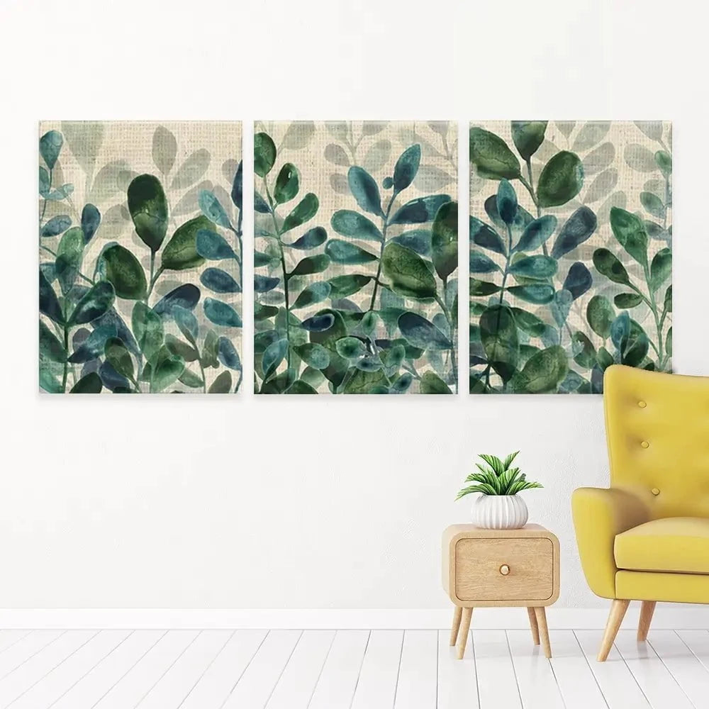 Verdant Sophistication Trio Canvas Print Verdant Sophistication Trio Canvas Print wall art product June Erica Vess