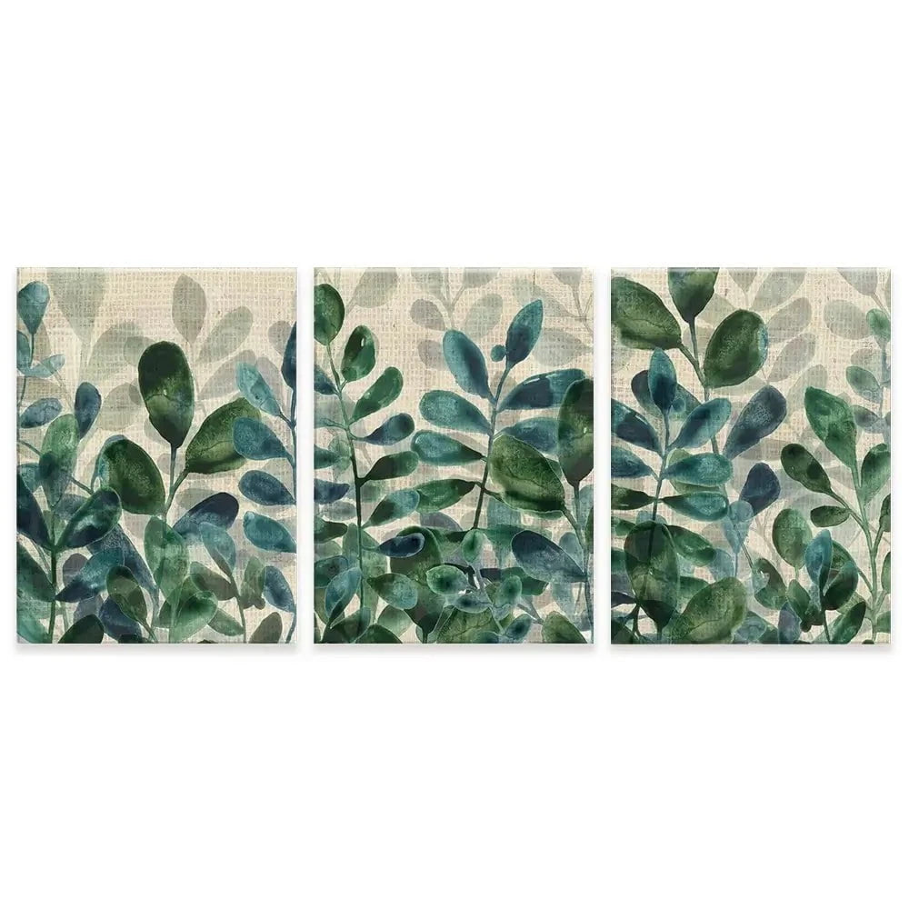 Verdant Sophistication Trio Canvas Print Verdant Sophistication Trio Canvas Print wall art product June Erica Vess