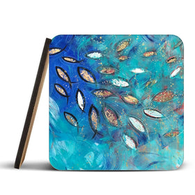 Very Fishy Coaster Set Rainbow Soul Tree Coaster Set | Rainbow Soul Tree Art Coasters wall art product Jane Brookshaw