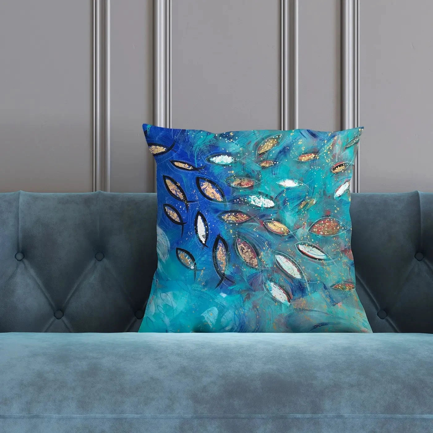Very Fishy Cushion Very Fishy Cushion wall art product Jane Brookshaw