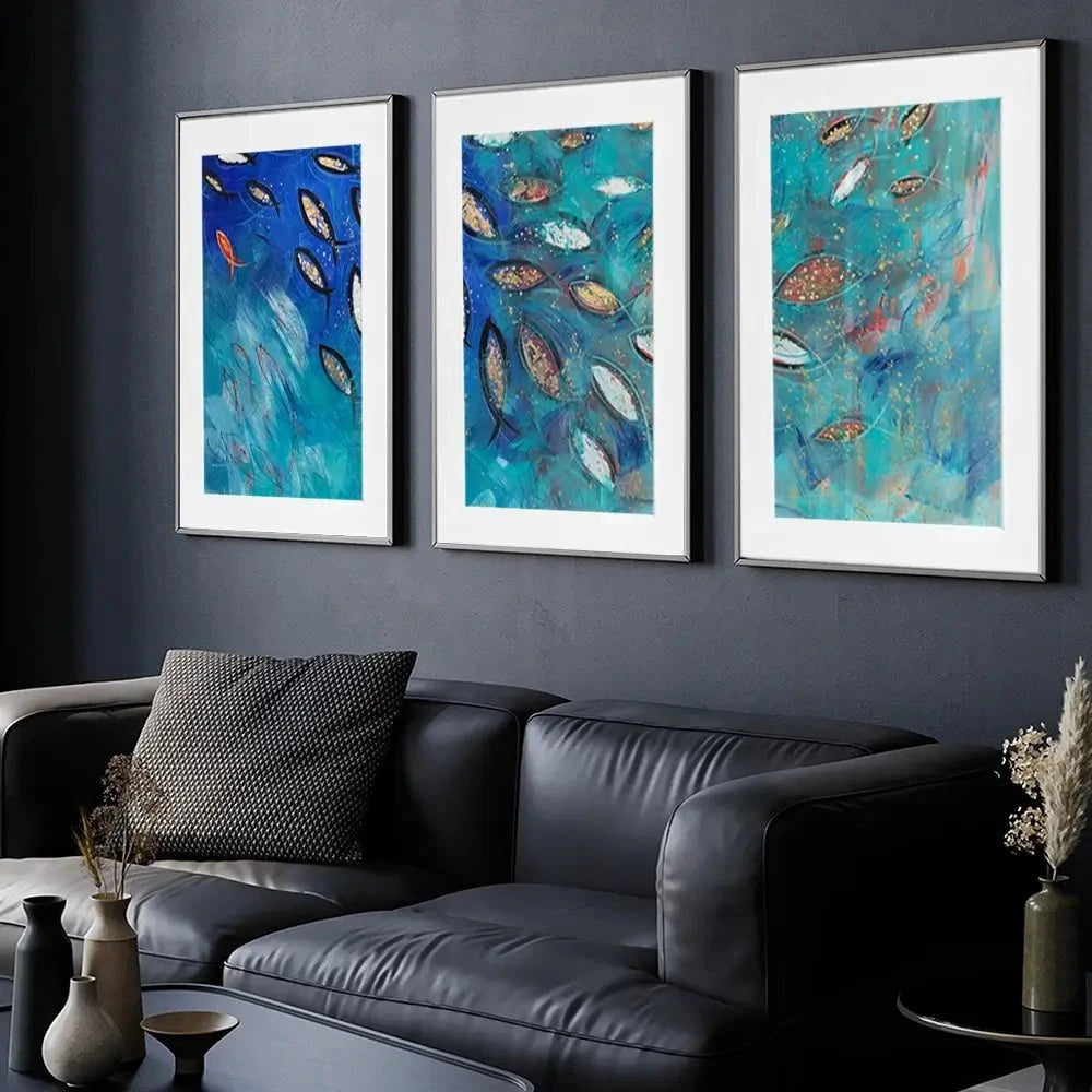 Very Fishy Framed Art Print Trio Very Fishy Framed Art Print Trio wall art product Jane Brookshaw