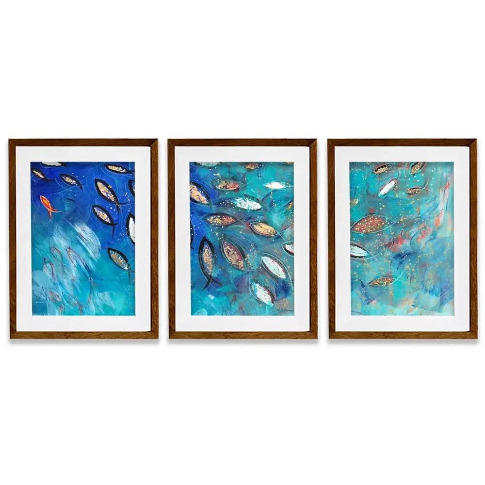 Very Fishy Framed Art Print Trio Very Fishy Framed Art Print Trio wall art product Jane Brookshaw