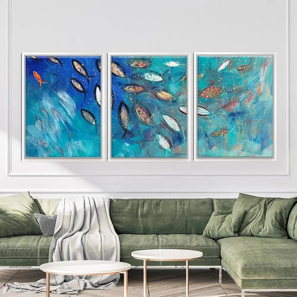 Very Fishy Trio Canvas Print Very Fishy Trio Canvas Print wall art product Jane Brookshaw