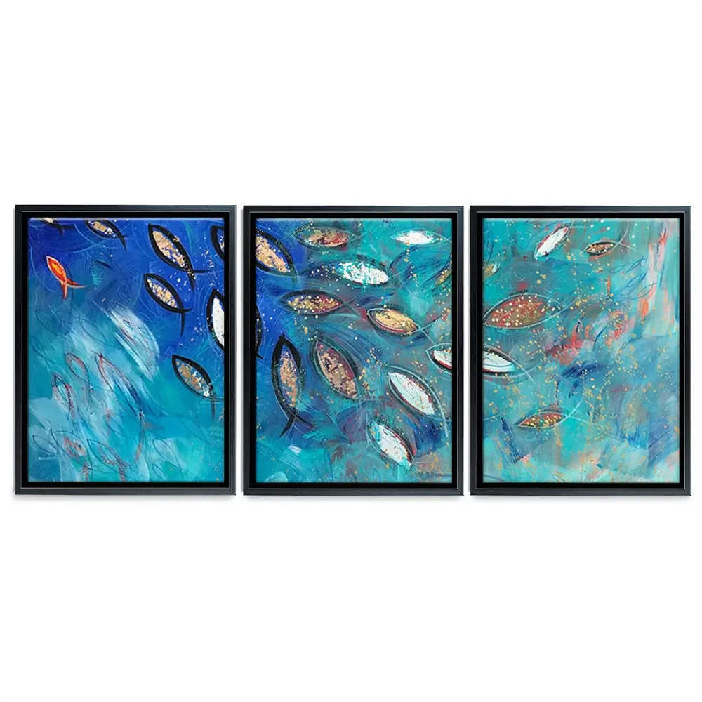Very Fishy Trio Canvas Print Very Fishy Trio Canvas Print wall art product Jane Brookshaw