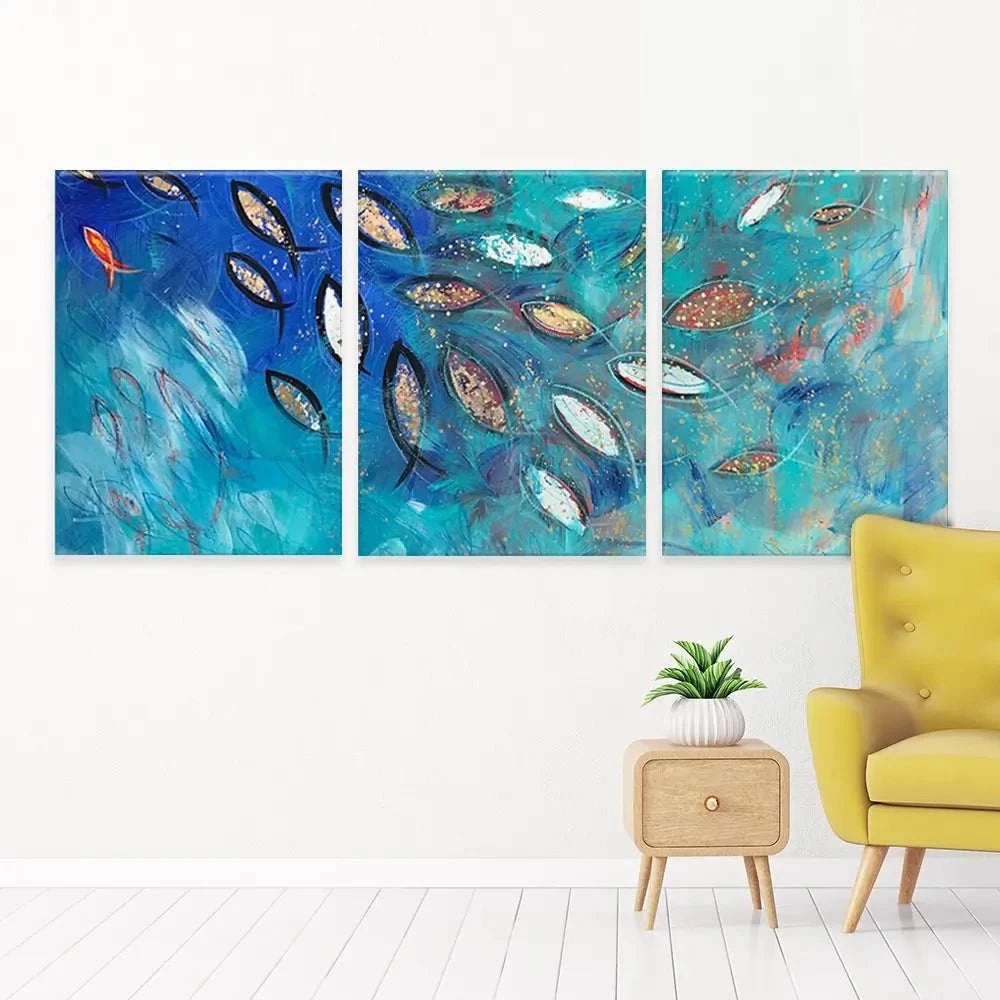 Very Fishy Trio Canvas Print Very Fishy Trio Canvas Print wall art product Jane Brookshaw