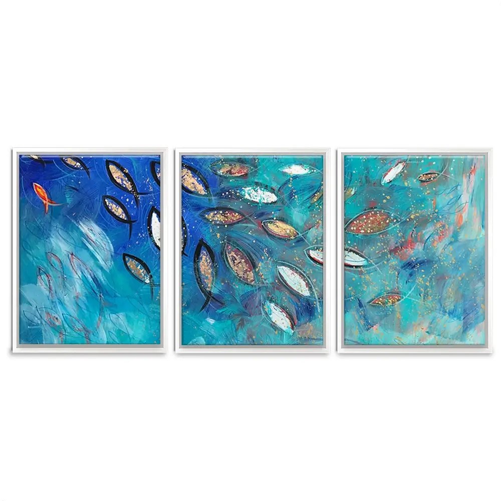 Very Fishy Trio Canvas Print Very Fishy Trio Canvas Print wall art product Jane Brookshaw