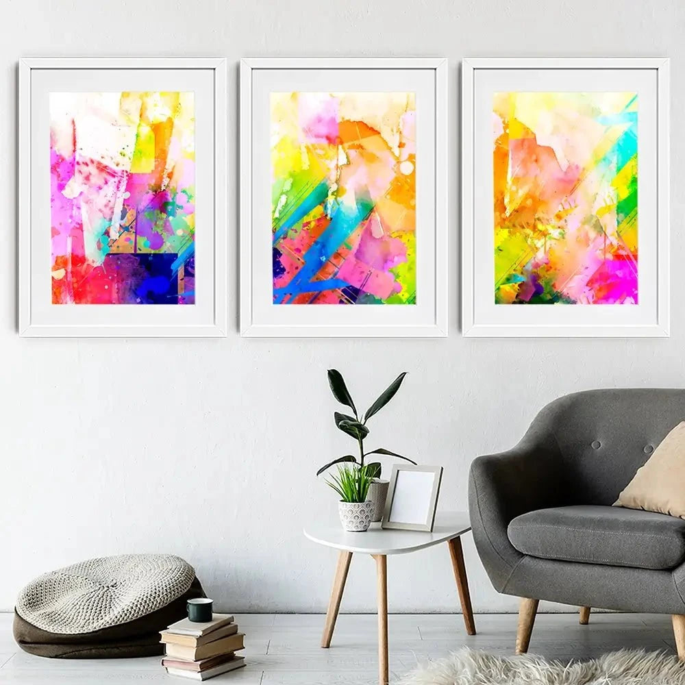 Vibrant Abstract Framed Art Print Trio Vibrant Abstract Framed Art Print Trio wall art product ARTEMENKO VALENTYN / Shutterstock