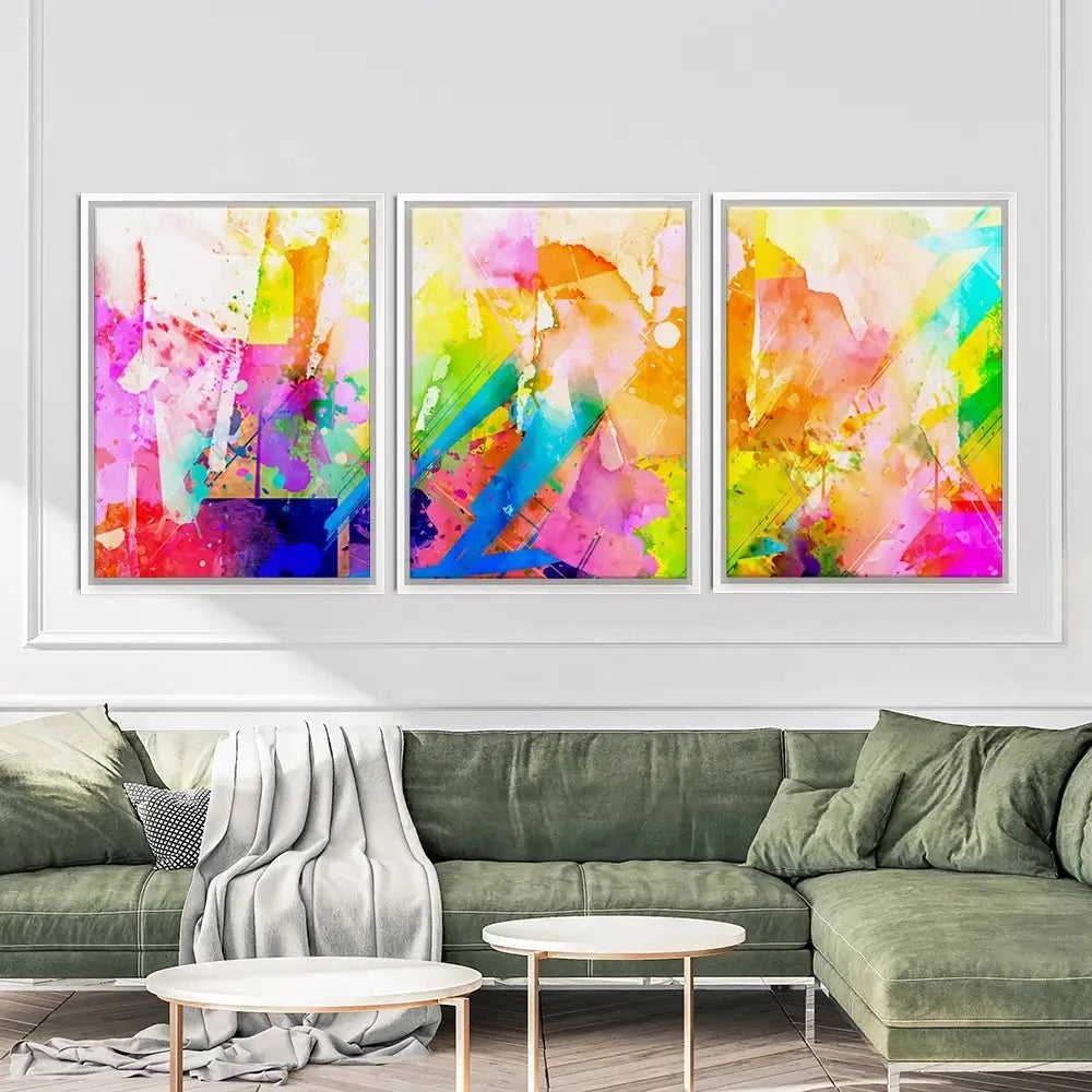 Vibrant Abstract Trio Canvas Print Vibrant Abstract Trio Canvas Print wall art product ARTEMENKO VALENTYN / Shutterstock