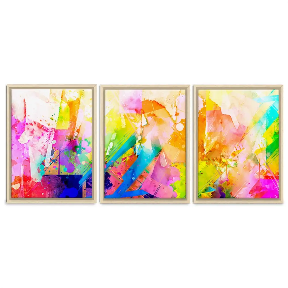 Vibrant Abstract Trio Canvas Print Vibrant Abstract Trio Canvas Print wall art product ARTEMENKO VALENTYN / Shutterstock