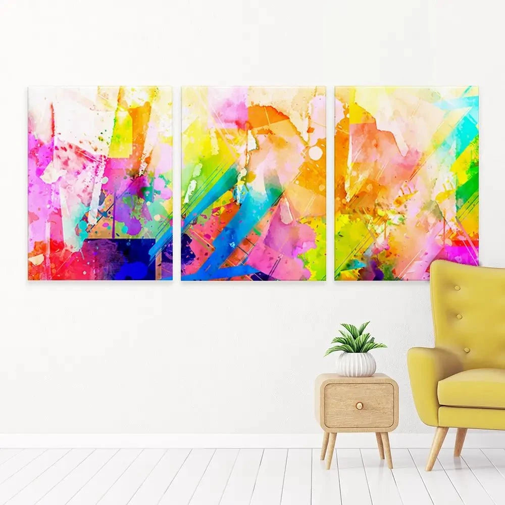 Vibrant Abstract Trio Canvas Print Vibrant Abstract Trio Canvas Print wall art product ARTEMENKO VALENTYN / Shutterstock