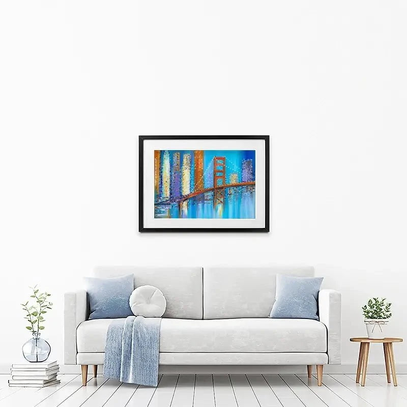 Vibrant Golden Gate Bridge Framed Art Print Vibrant Golden Gate Bridge Framed Art Print wall art product Ekaterina Ermilkina