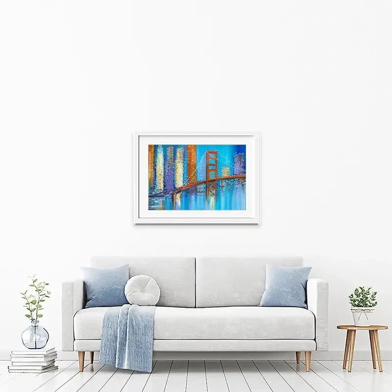 Vibrant Golden Gate Bridge Framed Art Print Vibrant Golden Gate Bridge Framed Art Print wall art product Ekaterina Ermilkina
