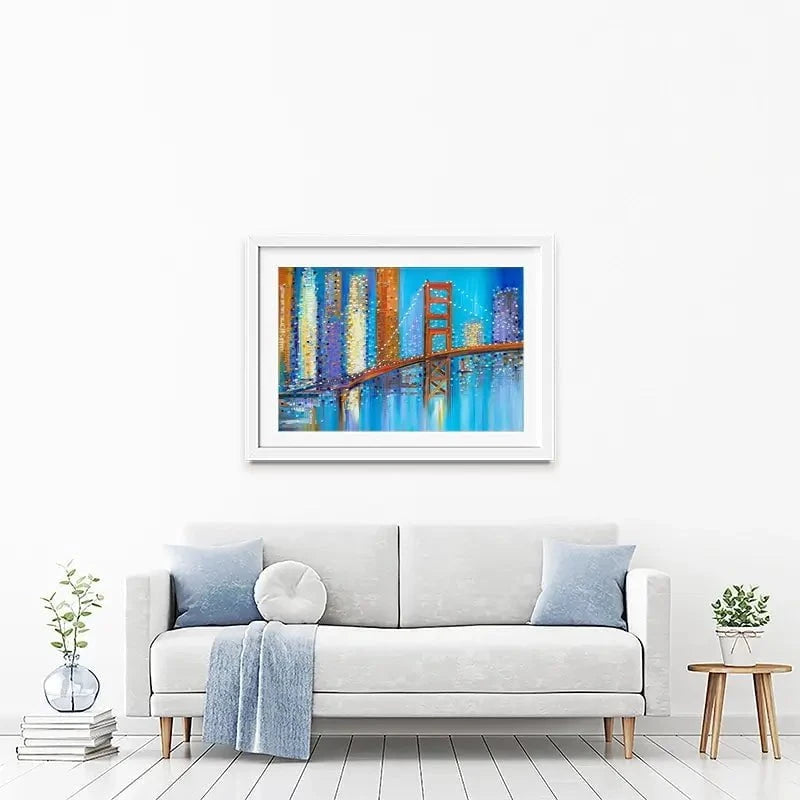 Vibrant Golden Gate Bridge Framed Art Print Vibrant Golden Gate Bridge Framed Art Print wall art product Ekaterina Ermilkina