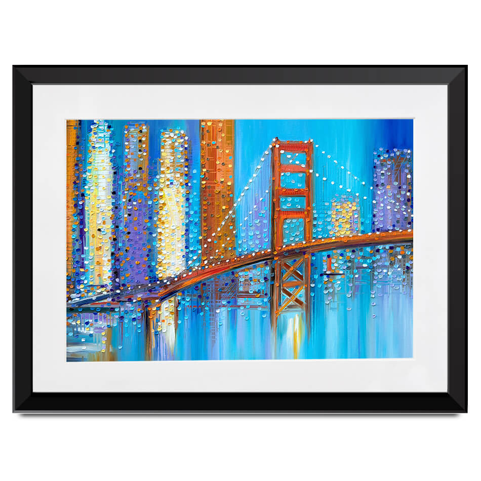 Vibrant Golden Gate Bridge Framed Art Print Vibrant Golden Gate Bridge Framed Art Print wall art product Ekaterina Ermilkina