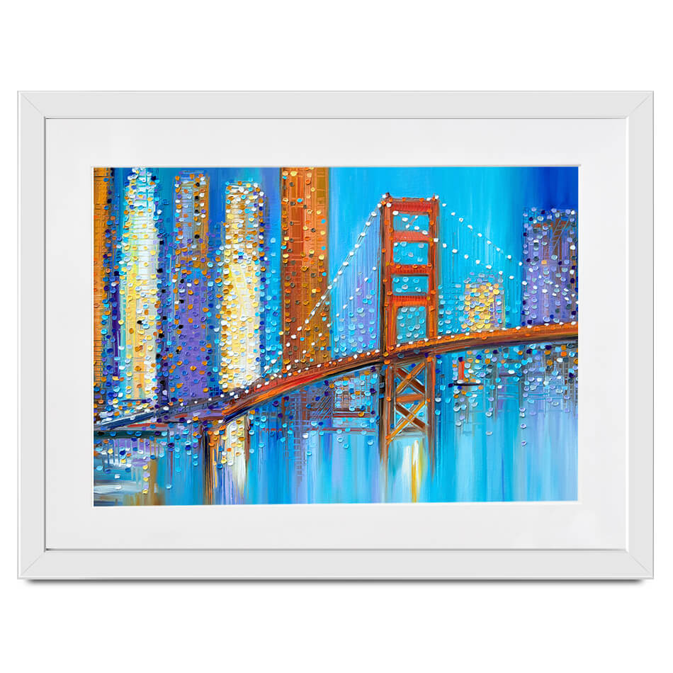 Vibrant Golden Gate Bridge Framed Art Print Vibrant Golden Gate Bridge Framed Art Print wall art product Ekaterina Ermilkina