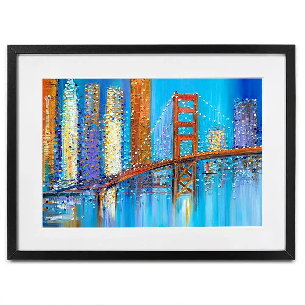 Vibrant Golden Gate Bridge Framed Art Print Vibrant Golden Gate Bridge Framed Art Print wall art product Ekaterina Ermilkina