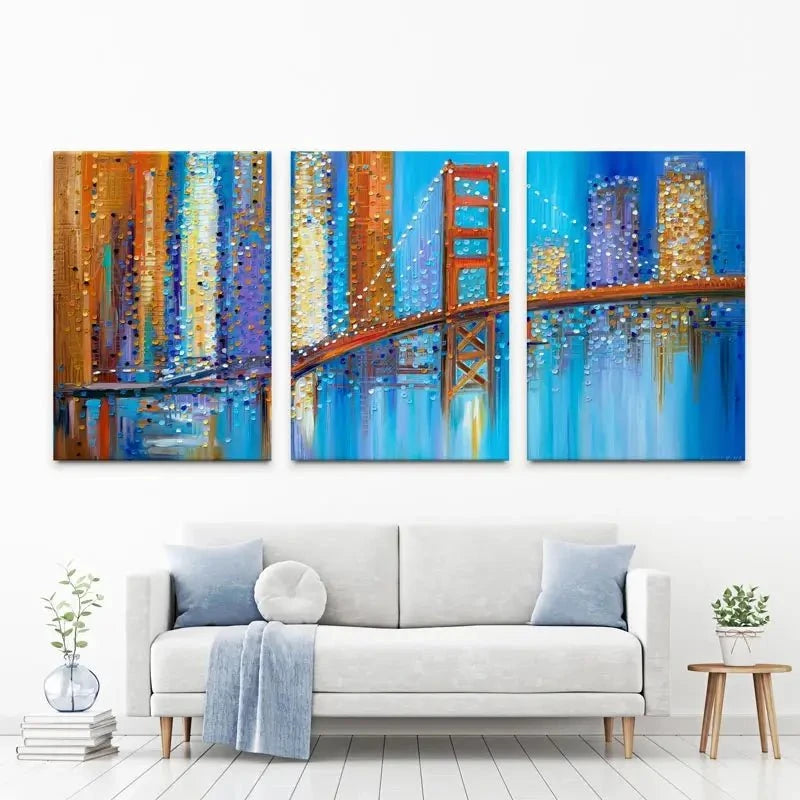 Vibrant Golden Gate Bridge Trio Canvas Print Vibrant Golden Gate Bridge Trio Canvas Print wall art product Ekaterina Ermilkina