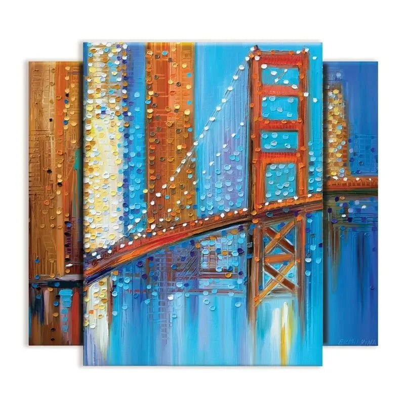 Vibrant Golden Gate Bridge Trio Canvas Print Vibrant Golden Gate Bridge Trio Canvas Print wall art product Ekaterina Ermilkina