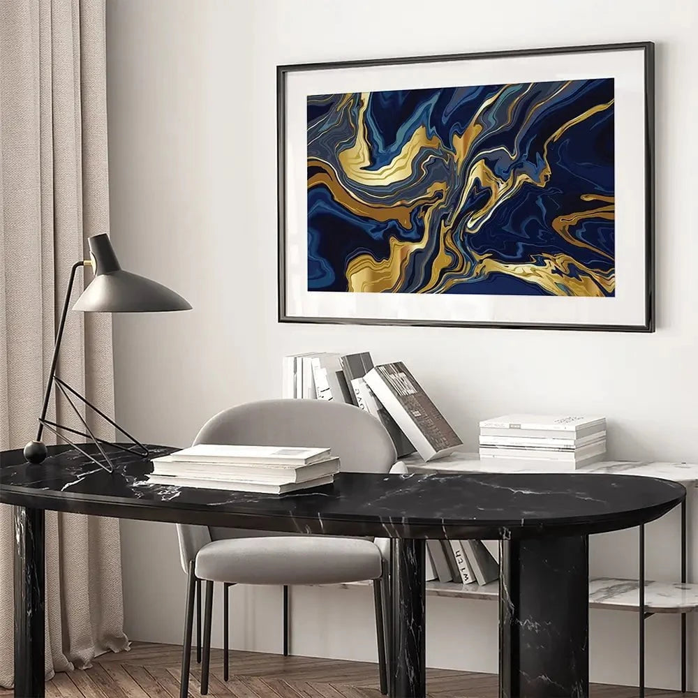 Vibrant Navy Marble Framed Art Print Vibrant Navy Marble Framed Art Print | Vibrant Navy Marble Artwork wall art product vectortwins / Shutterstock
