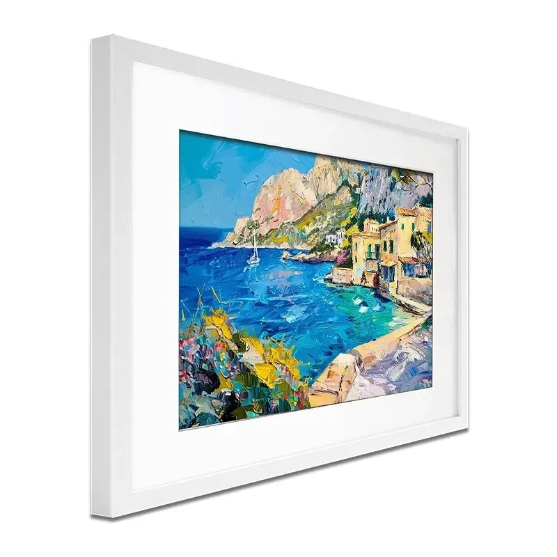 Village By The Sea Framed Art Print Village By The Sea Framed Art Print wall art product Elena Avanesova