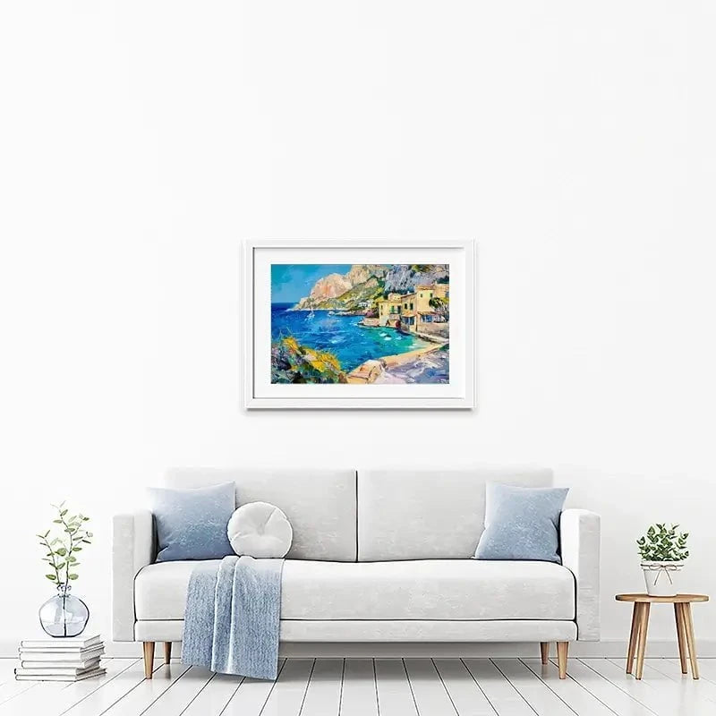 Village By The Sea Framed Art Print Village By The Sea Framed Art Print wall art product Elena Avanesova