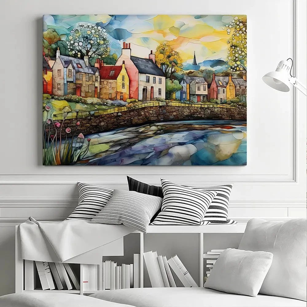 Village Stream Canvas Print Village Stream Canvas Print wall art product David Alexander Elder