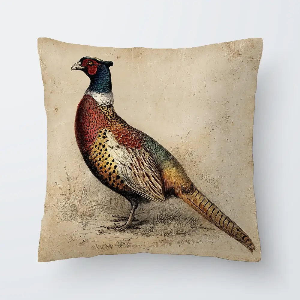 Vintage Pheasant Cushion Vintage Pheasant Cushion wall art product Petals Print Design - Independent