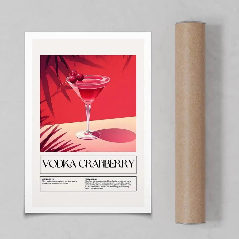 Vodka Cranberry Recipe Art Print Vodka Cranberry Recipe Art Print wall art product Art Print Shop
