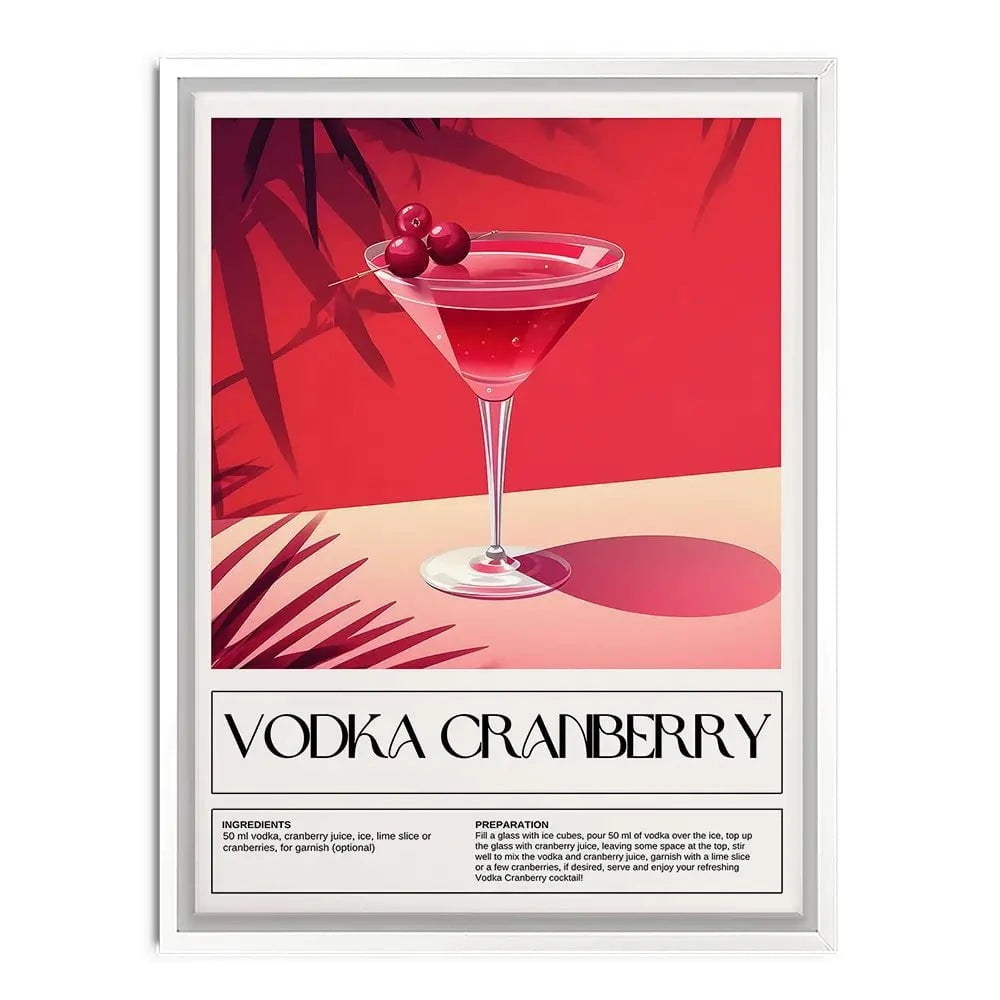 Vodka Cranberry Recipe Canvas Print Vodka Cranberry Recipe Canvas Print wall art product Art Print Shop
