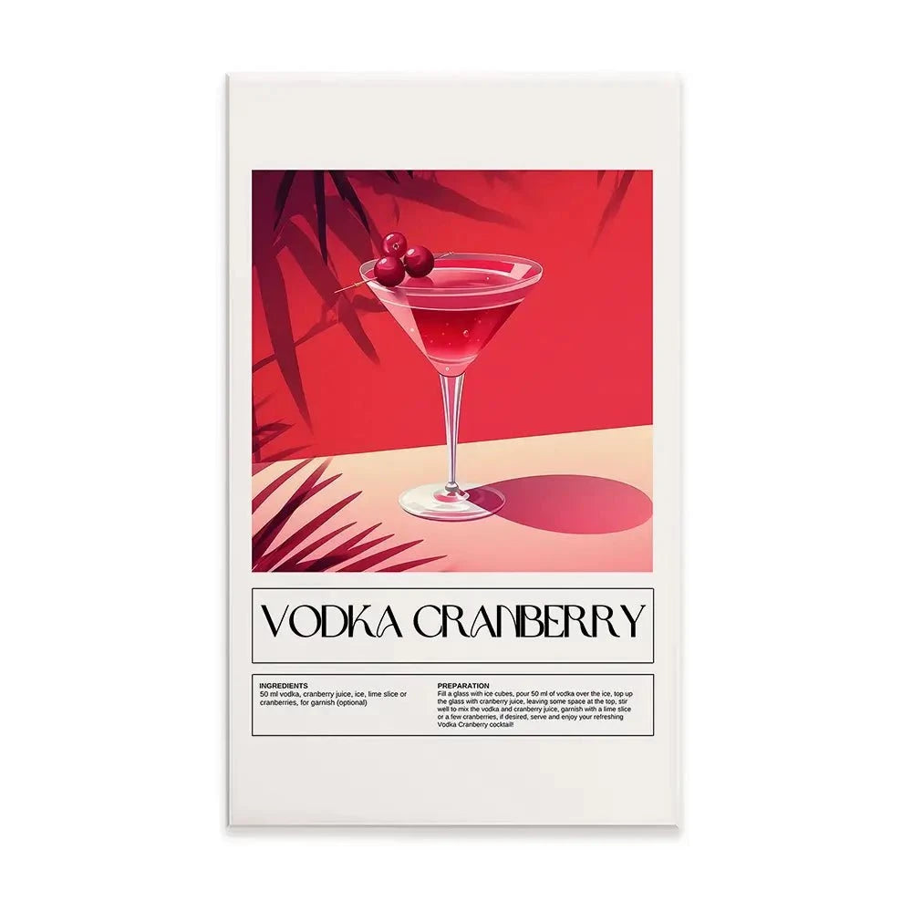 Vodka Cranberry Recipe Canvas Print Vodka Cranberry Recipe Canvas Print wall art product Art Print Shop