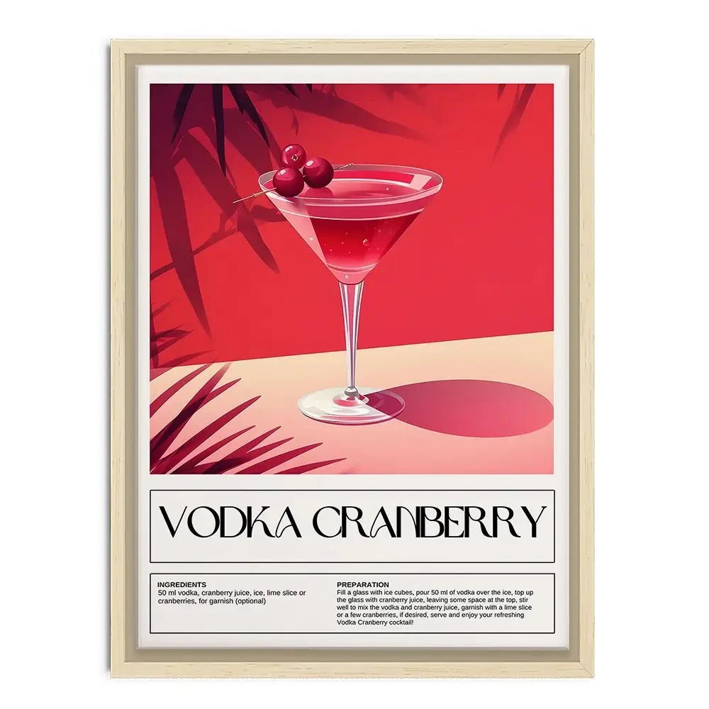 Vodka Cranberry Recipe Canvas Print Vodka Cranberry Recipe Canvas Print wall art product Art Print Shop