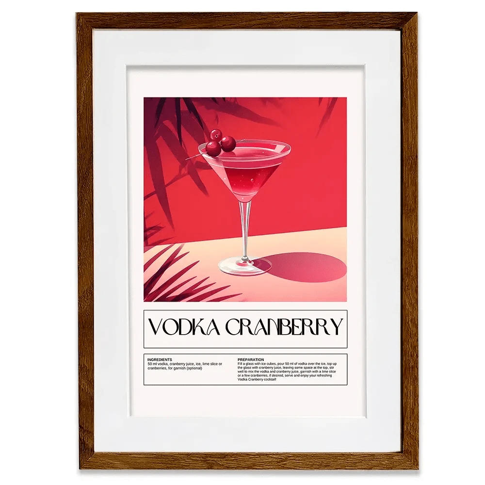 Vodka Cranberry Recipe Framed Art Print Vodka Cranberry Recipe Framed Art Print wall art product Art Print Shop