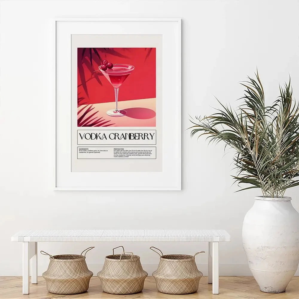 Vodka Cranberry Recipe Framed Art Print Vodka Cranberry Recipe Framed Art Print wall art product Art Print Shop