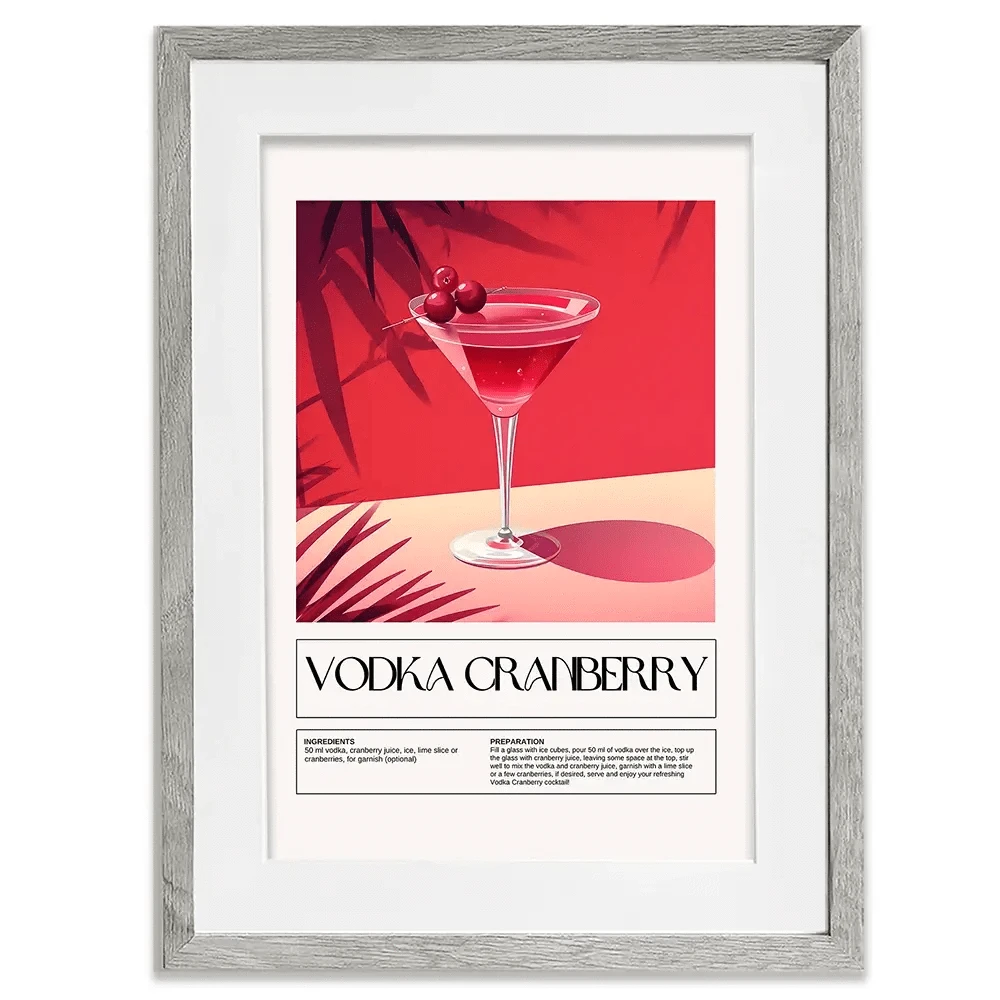 Vodka Cranberry Recipe Framed Art Print Vodka Cranberry Recipe Framed Art Print wall art product Art Print Shop