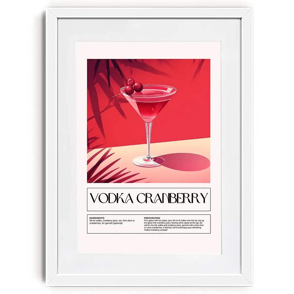 Vodka Cranberry Recipe Framed Art Print Vodka Cranberry Recipe Framed Art Print wall art product Art Print Shop