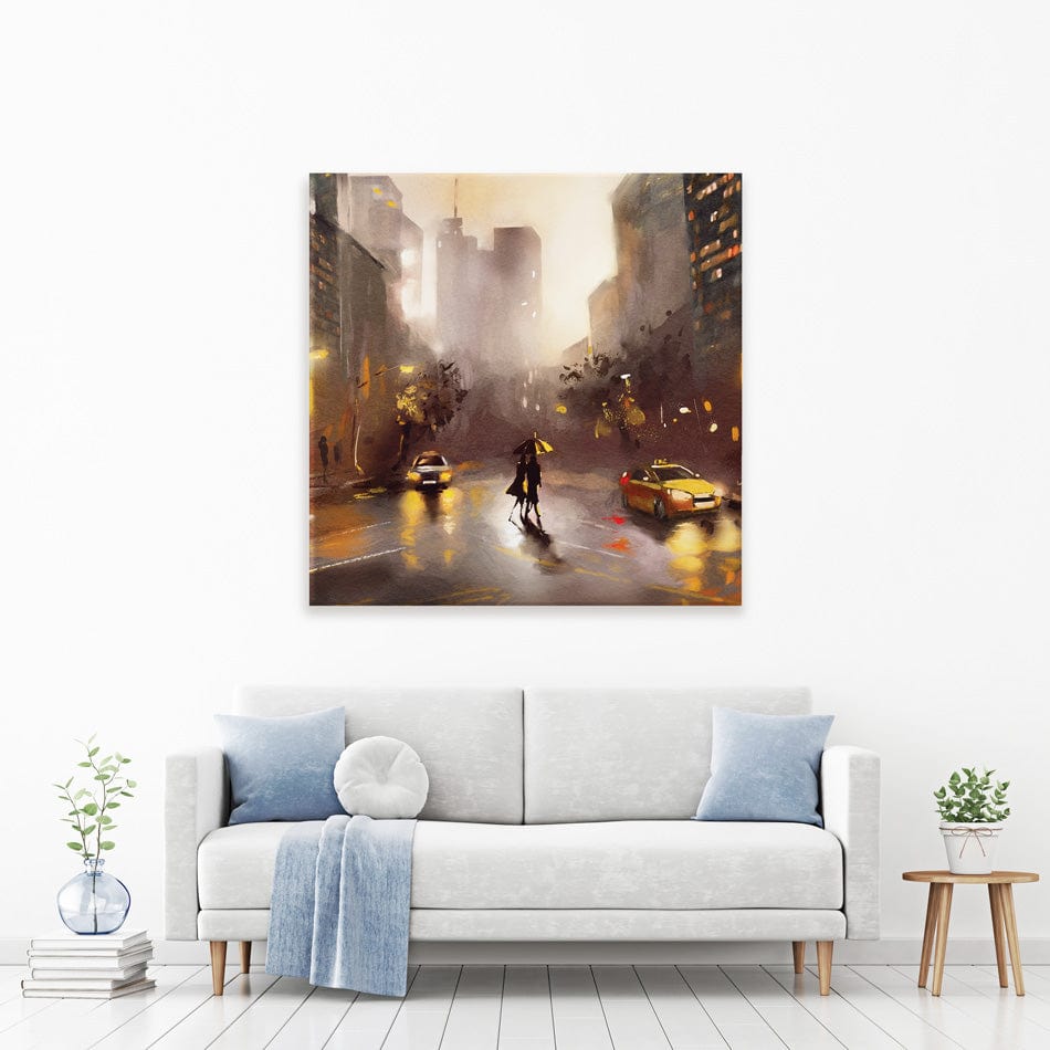 Walking In New York Square Canvas Print wall art product lisima / Shutterstock
