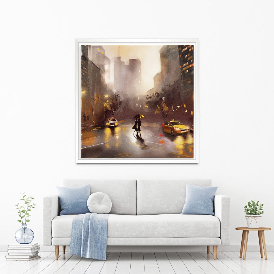 Walking In New York Square Canvas Print wall art product lisima / Shutterstock