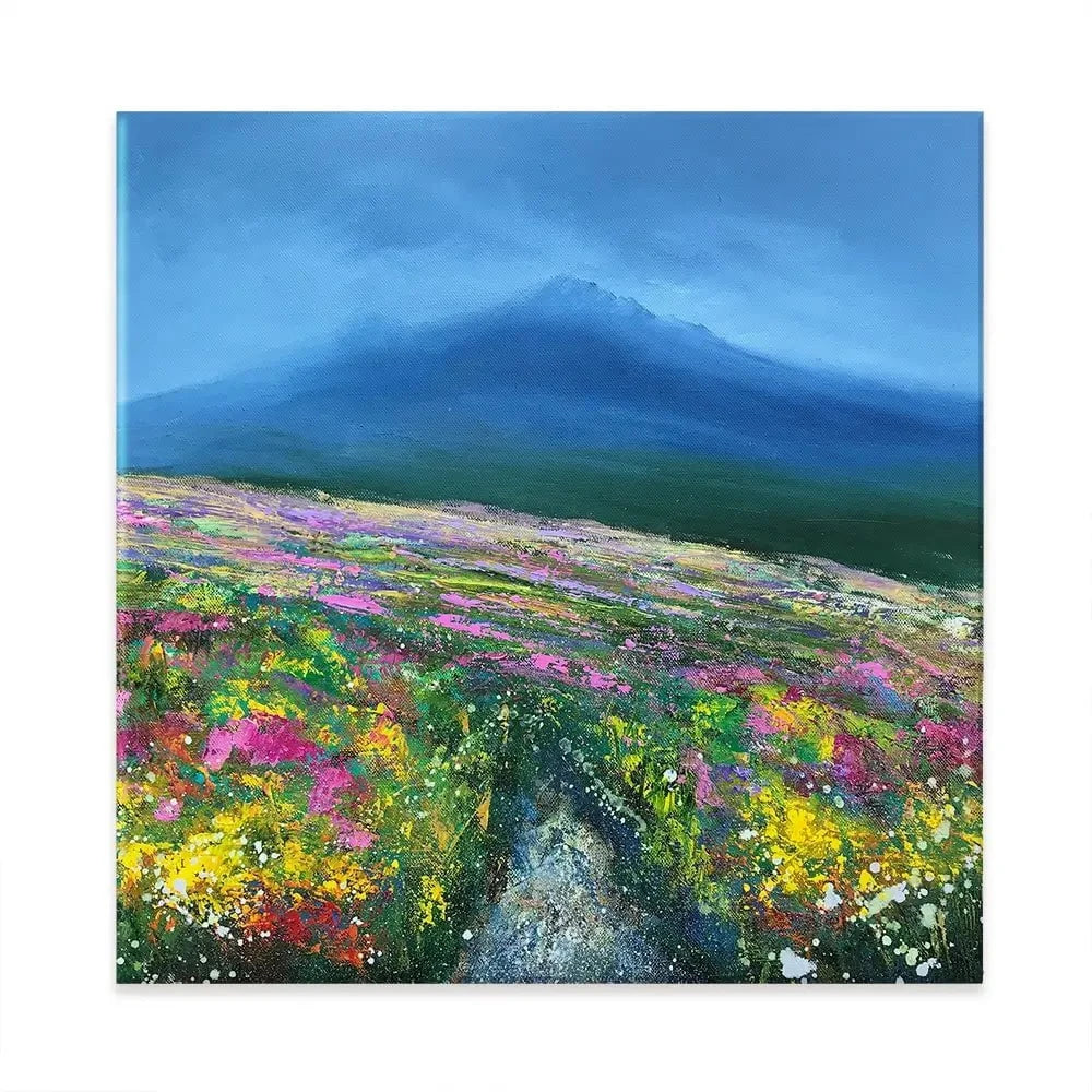 Walking On Dartmoor Square Canvas Print Walking On Dartmoor Square Canvas Print wall art product Laure Bury