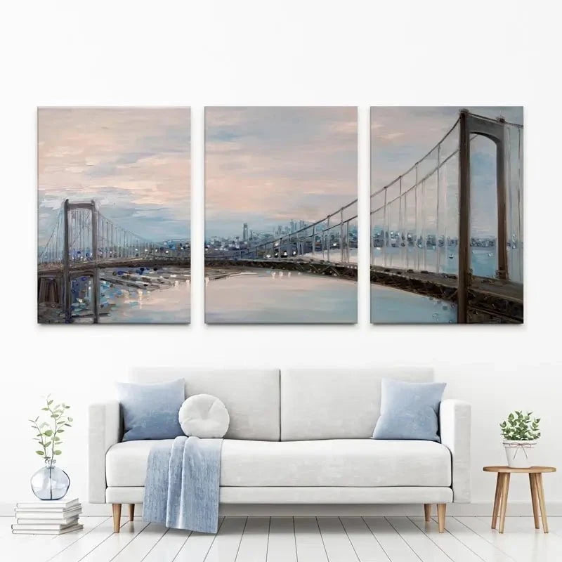 Waltwhitman Bridge Trio Canvas Print Waltwhitman Bridge Trio Canvas Print wall art product Ekaterina Ermilkina