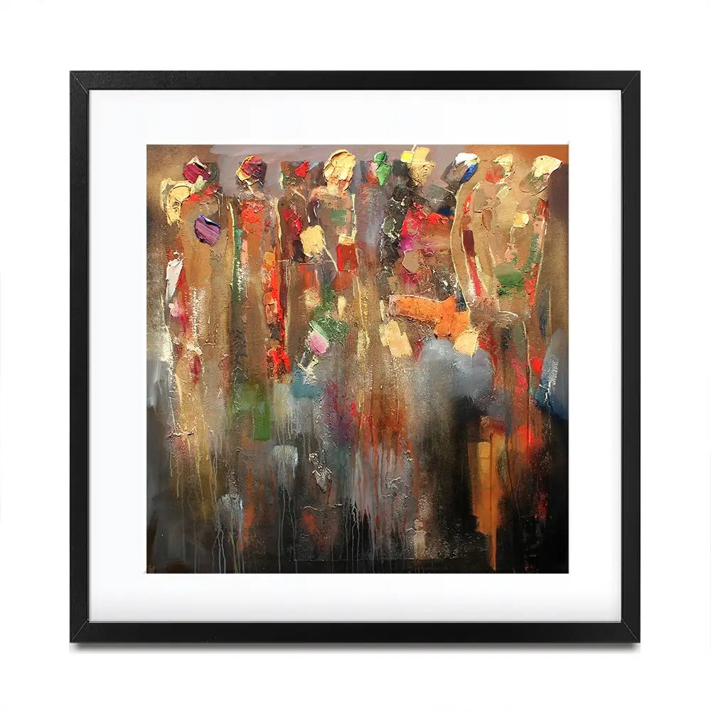Warm Connected People Square Framed Art Print Warm Connected People Square Framed Art Print wall art product Studio Paint-Ing