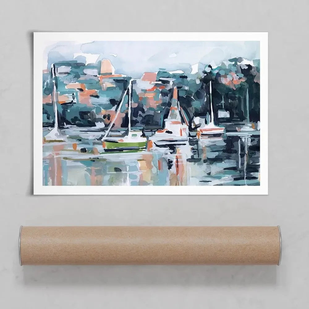 Watercolour Bay Art Print Watercolour Bay Art Print wall art product Emma Scarvey