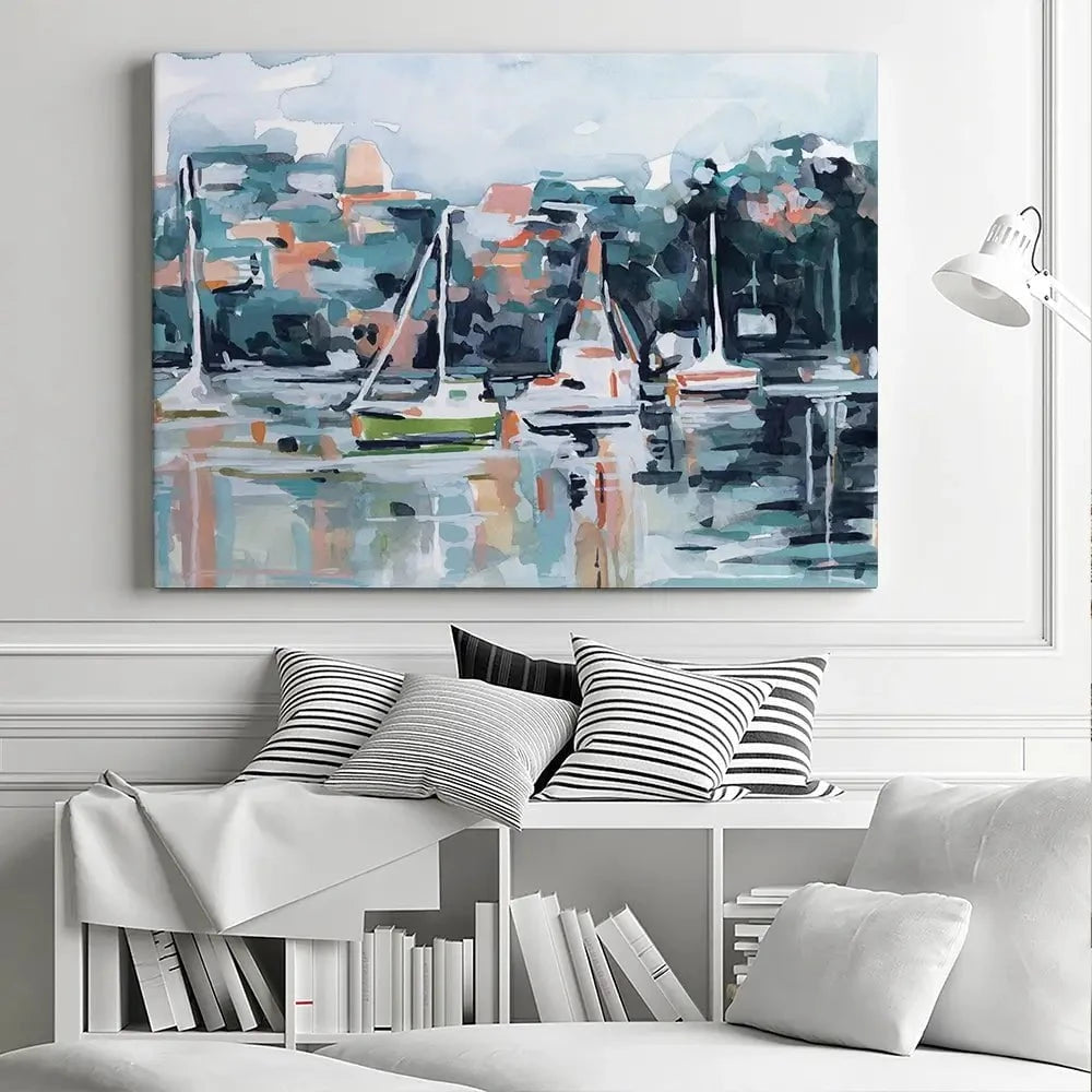 Watercolour Bay Canvas Print Watercolour Bay Canvas Print wall art product Emma Scarvey
