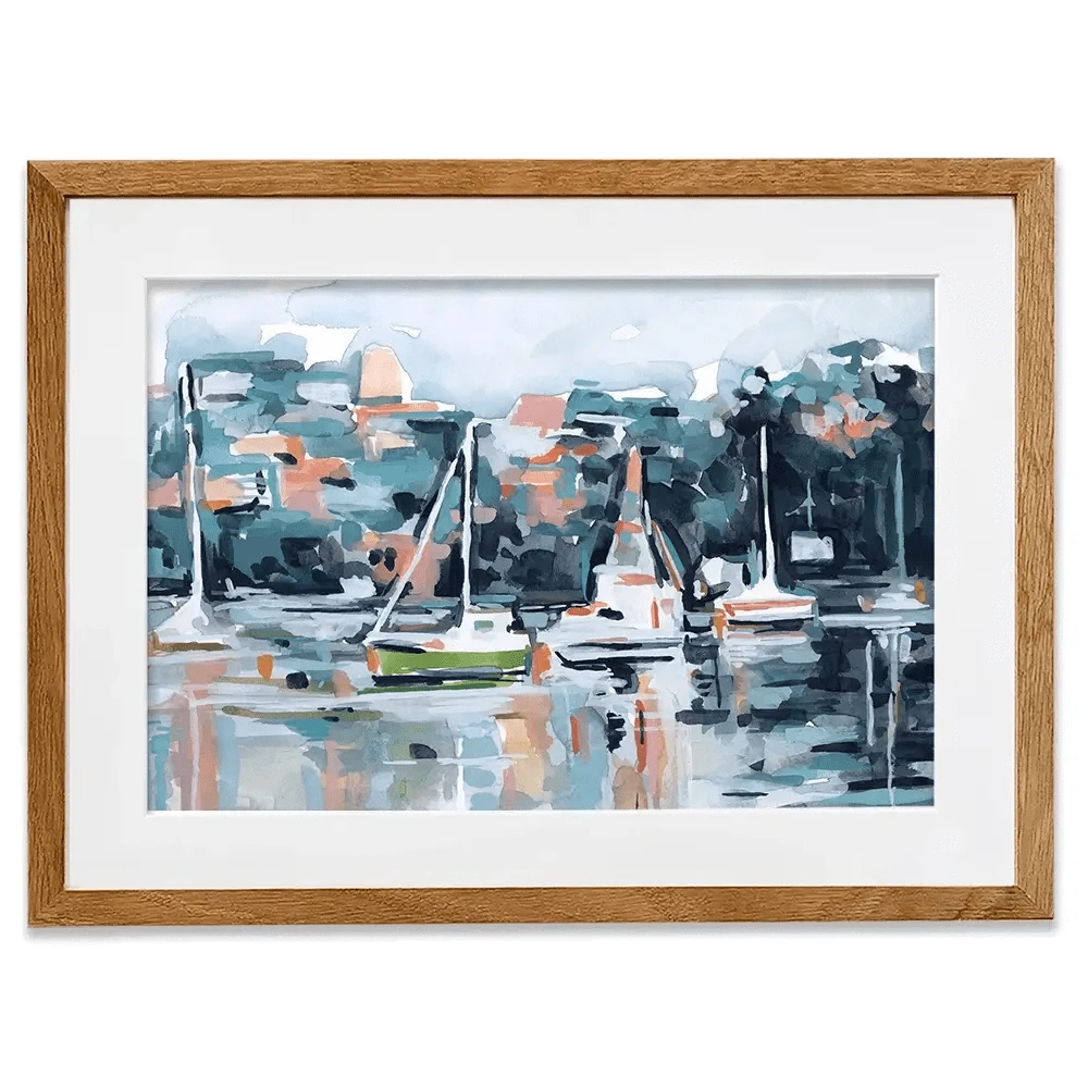 Watercolour Bay Framed Art Print Watercolour Bay Framed Art Print wall art product Emma Scarvey
