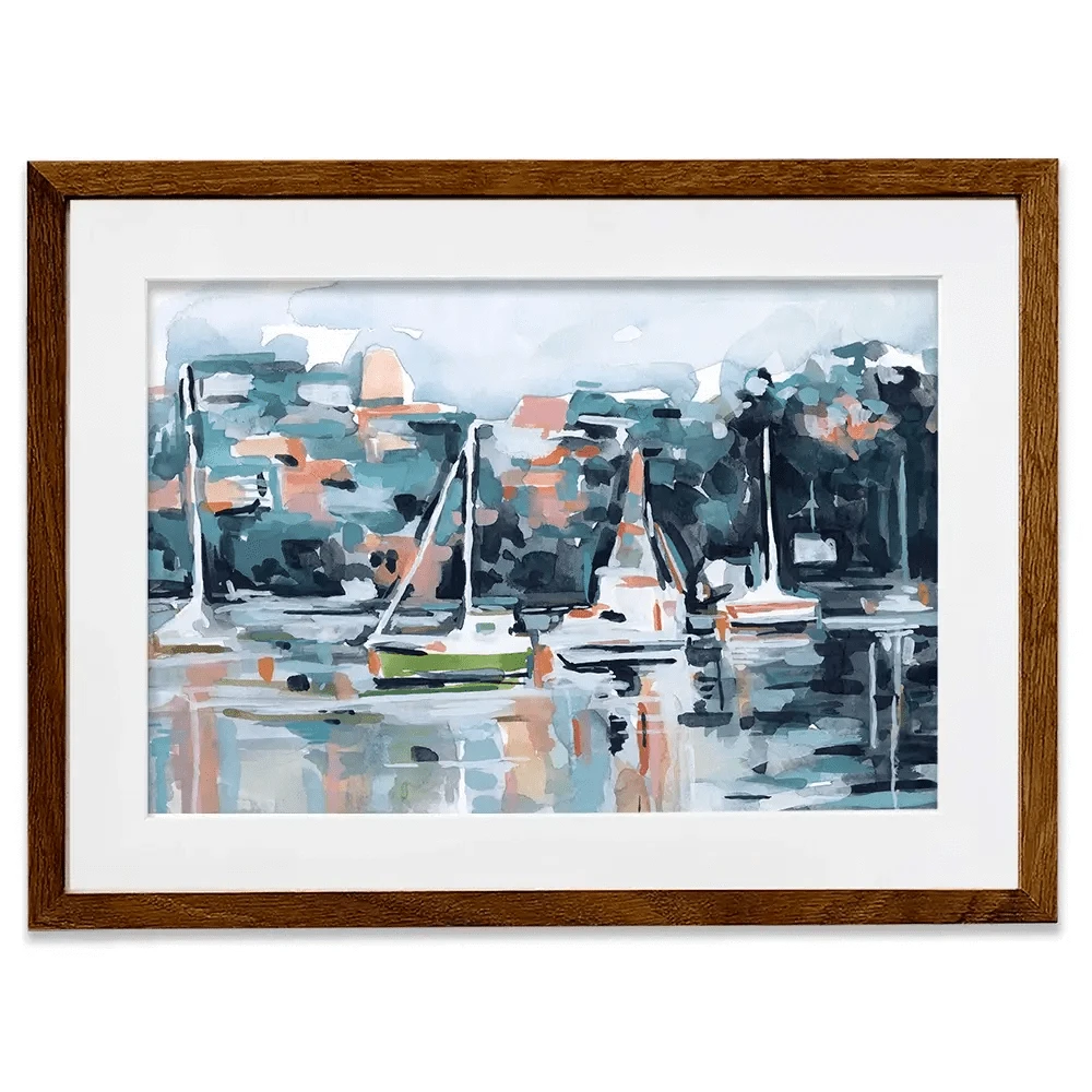 Watercolour Bay Framed Art Print Watercolour Bay Framed Art Print wall art product Emma Scarvey