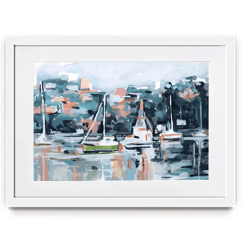 Watercolour Bay Framed Art Print Watercolour Bay Framed Art Print wall art product Emma Scarvey