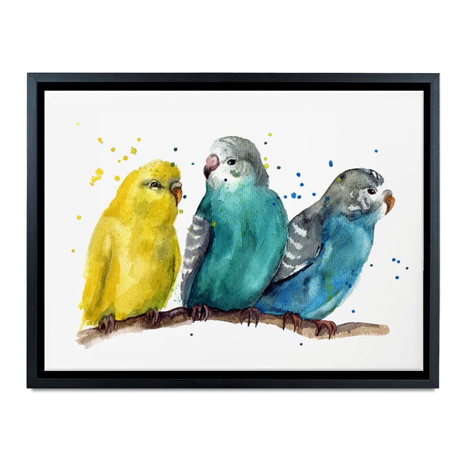 Watercolour Budgies Canvas Print wall art product Tatyana Komtsyan / Shutterstock