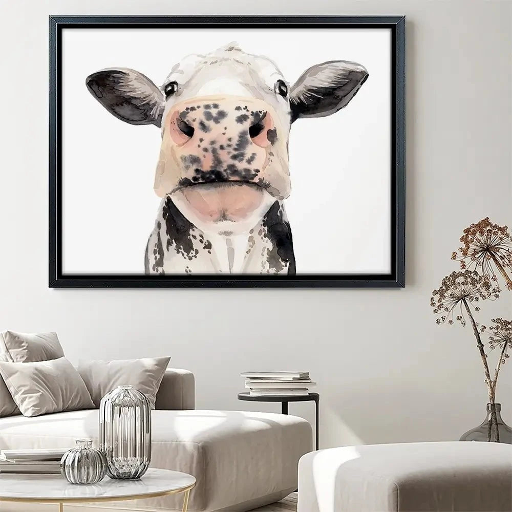 Watercolour Cow Portrait Canvas Print Watercolour Cow Portrait Canvas Print wall art product Grace Popp