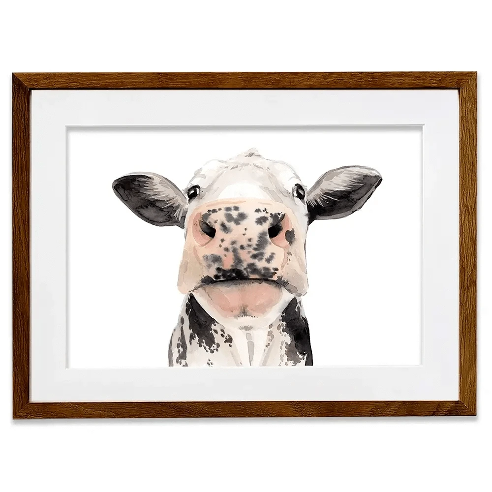 Watercolour Cow Portrait Framed Art Print Watercolour Cow Portrait Framed Art Print wall art product Grace Popp