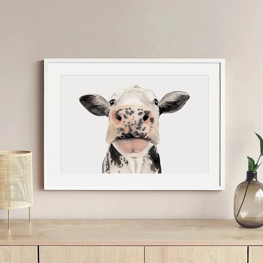 Watercolour Cow Portrait Framed Art Print Watercolour Cow Portrait Framed Art Print wall art product Grace Popp