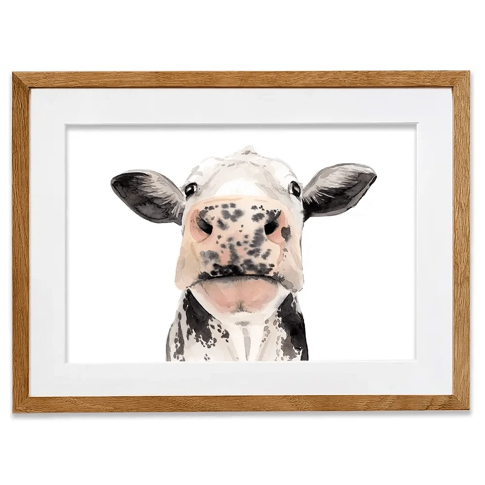 Watercolour Cow Portrait Framed Art Print Watercolour Cow Portrait Framed Art Print wall art product Grace Popp